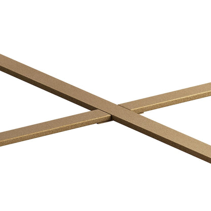 Tavolino da caffè rotondo in legno con gambe incrociate, stile retrò moderno, 33,86