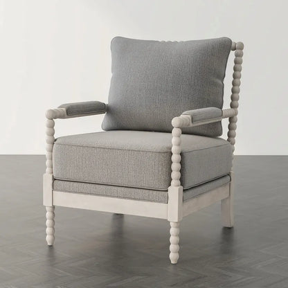 Poltrona imbottita in tessuto Quince Farmhouse con perline di Furniture of America