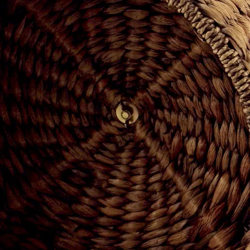 happimess Bhola 18 Tavolino portaoggetti in giacinto intrecciato a mano con coperchio