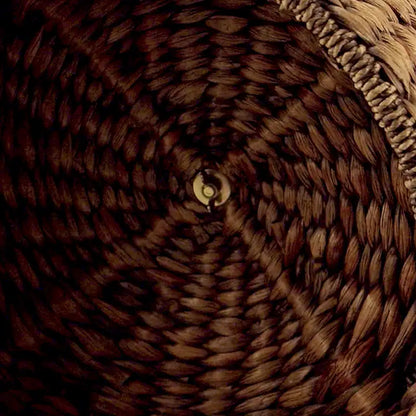 happimess Bhola 18 Tavolino portaoggetti in giacinto intrecciato a mano con coperchio