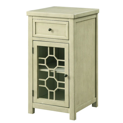 Tavolino laterale Emma Transitional da 18 pollici in legno massello con 1 cassetto di Furniture of America