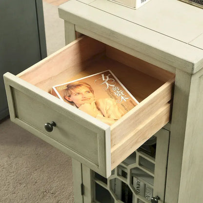 Tavolino laterale Emma Transitional da 18 pollici in legno massello con 1 cassetto di Furniture of America