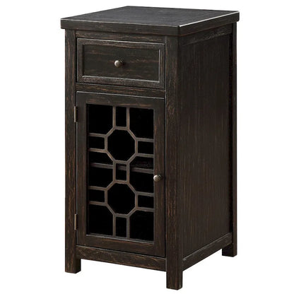 Tavolino laterale Emma Transitional da 18 pollici in legno massello con 1 cassetto di Furniture of America