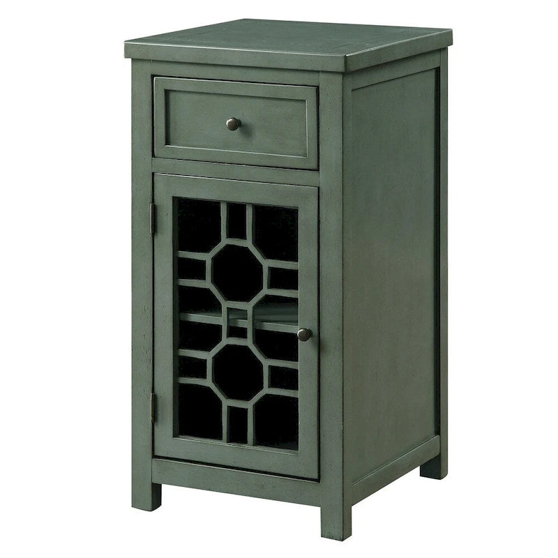 Tavolino laterale Emma Transitional da 18 pollici in legno massello con 1 cassetto di Furniture of America