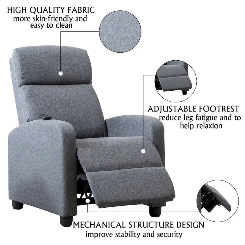 Poltrone reclinabili regolabili a spinta per il soggiorno