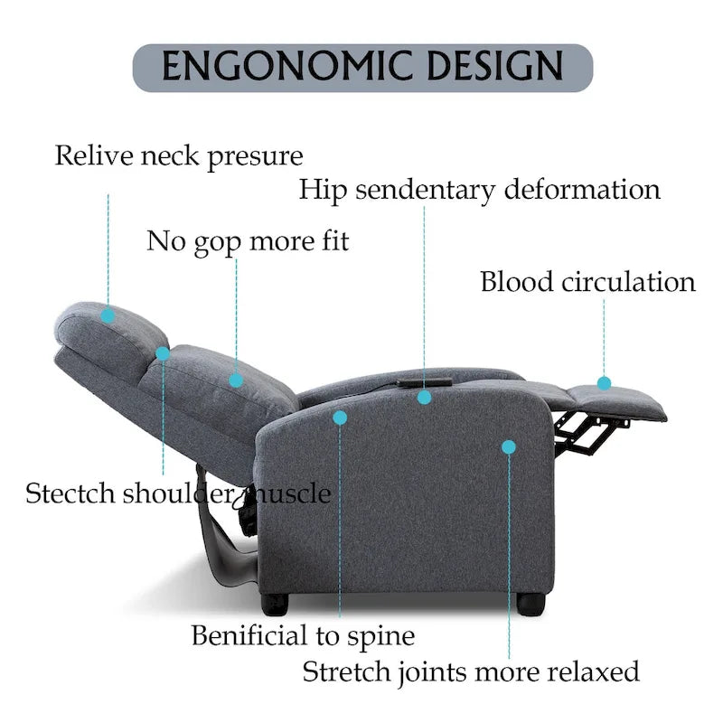 Poltrone reclinabili regolabili a spinta per il soggiorno
