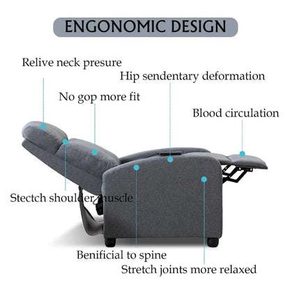 Poltrone reclinabili regolabili a spinta per il soggiorno