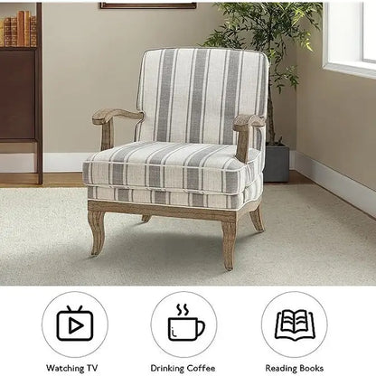 Poltrona Rinaldo Farmhouse in poliestere con gambe in legno massello di HULALA HOME