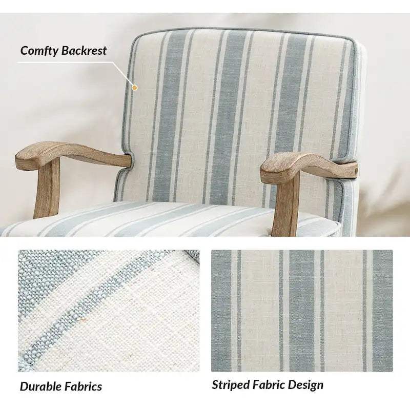 Poltrona Rinaldo Farmhouse in poliestere con gambe in legno massello di HULALA HOME