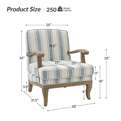 Poltrona Rinaldo Farmhouse in poliestere con gambe in legno massello di HULALA HOME