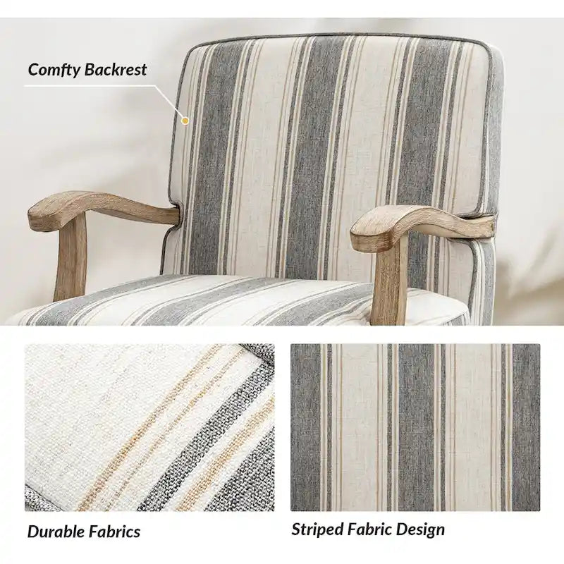 Poltrona Rinaldo Farmhouse in poliestere con gambe in legno massello di HULALA HOME