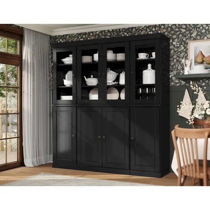 Mobile dispensa da cucina in legno massello al 100% con ante in vetro o legno massello e kit a 2 cassetti di Palace Imports - 65 x 71,5