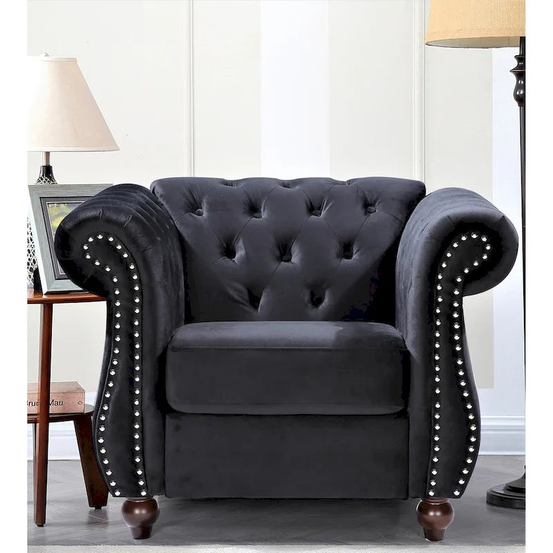 Kemos Classy Velvet Chesterfield Armchair