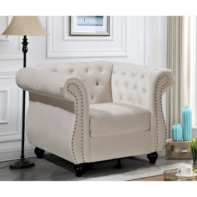 Poltrona Chesterfield in velluto di classe Kemos