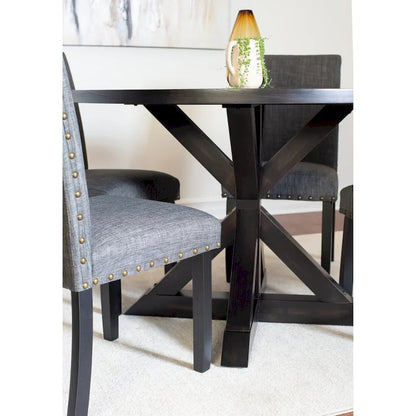 Set da pranzo Roundhill Furniture Mytzi da 5 pezzi, tavolo da pranzo Cross-Buck con 4 sedie eleganti