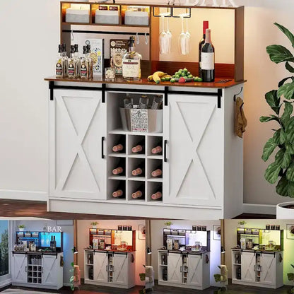 Mobile bar, credenza da 47 pollici con luci LED a 20 colori e presa da 6,5 ​​piedi
