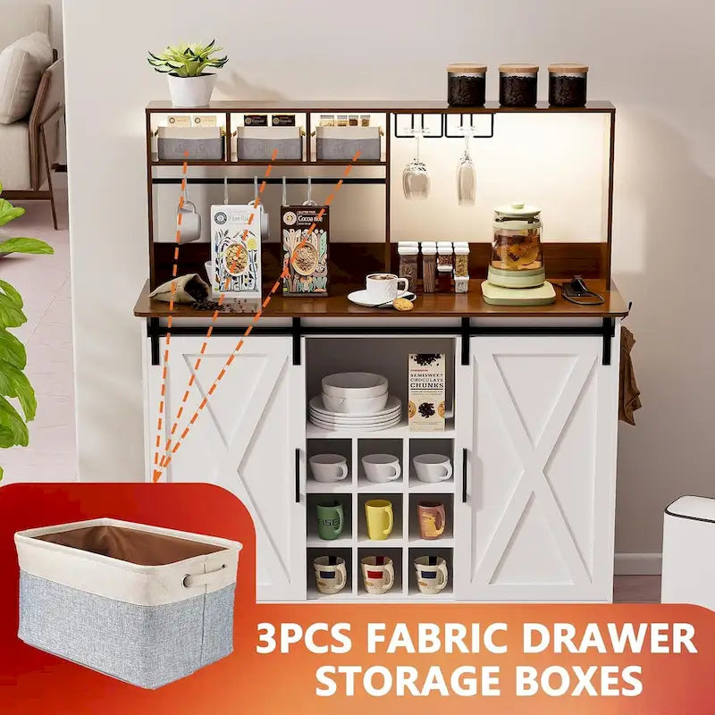 Mobile bar, credenza da 47 pollici con luci LED a 20 colori e presa da 6,5 ​​piedi