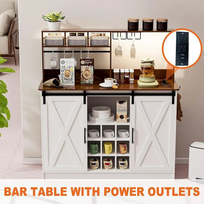 Mobile bar, credenza da 47 pollici con luci LED a 20 colori e presa da 6,5 ​​piedi