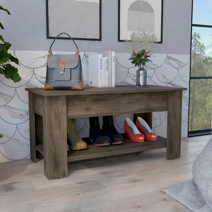 Tavolo portaoggetti Austin largo 40 pollici con 1 ripiano estensibile, 4 gambe e ripiano inferiore