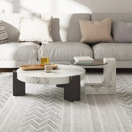 Set of 2 Round Nesting Coffee Table Set