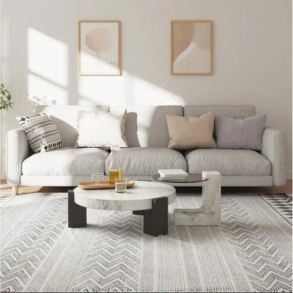 Set di 2 tavolini da caffè rotondi impilabili