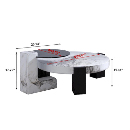 Set di 2 tavolini da caffè rotondi impilabili