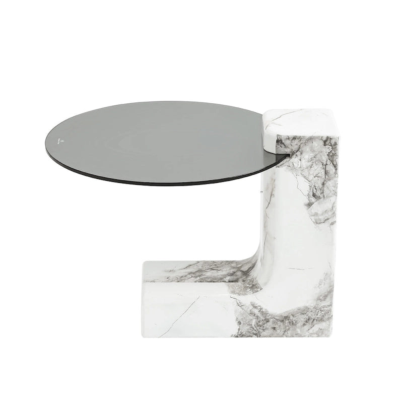 Set di 2 tavolini da caffè rotondi impilabili