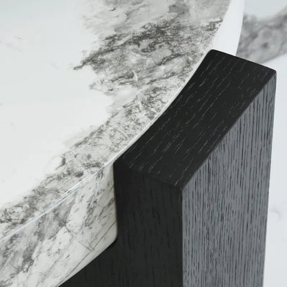 Set di 2 tavolini da caffè rotondi impilabili