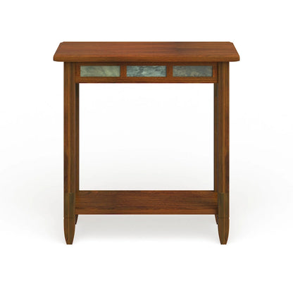 Tavolino laterale rustico in ardesia Leick Home con porta USB-C