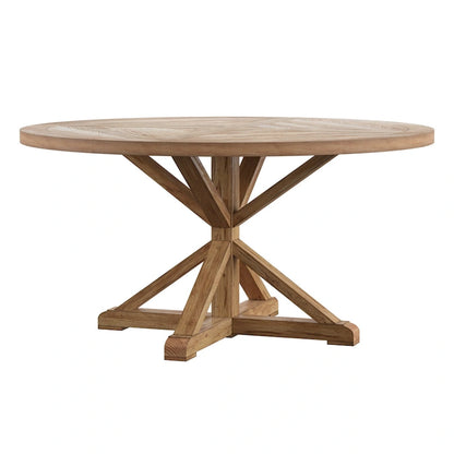 Set da pranzo da 7 pezzi con base a X in legno di pino rustico Benchwright di iNSPIRE Q Artisan