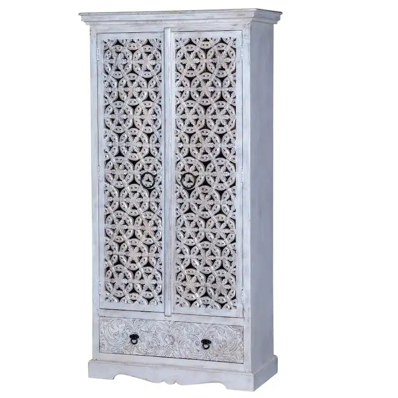 Maadze Mandolin 70.6 Armadio alto intagliato con ripiani e cassetti