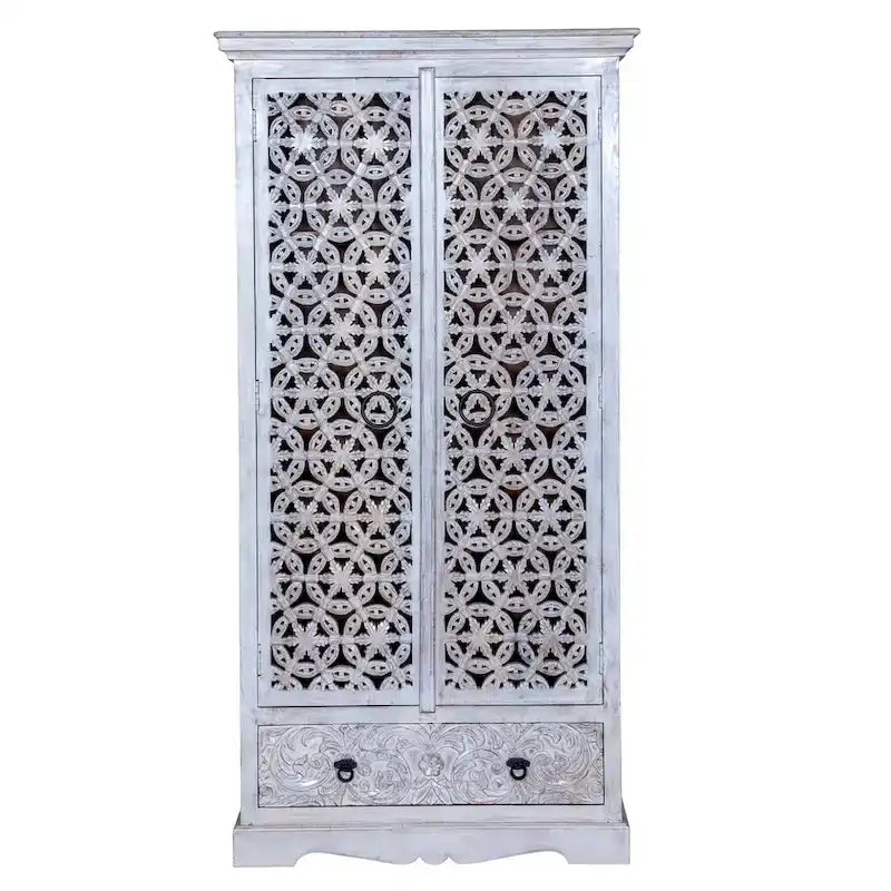 Maadze Mandolin 70.6 Armadio alto intagliato con ripiani e cassetti