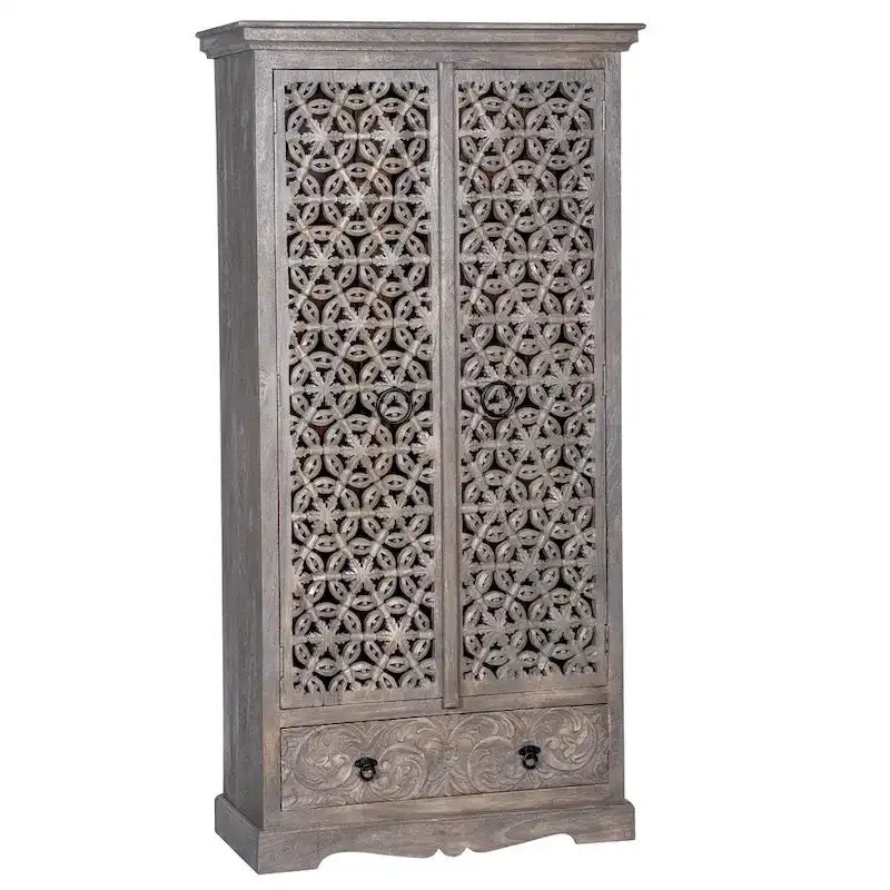 Maadze Mandolin 70.6 Armadio alto intagliato con ripiani e cassetti