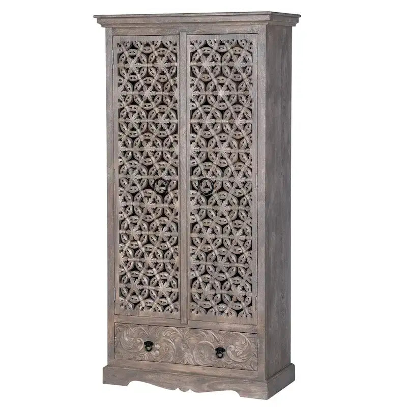 Maadze Mandolin 70.6 Armadio alto intagliato con ripiani e cassetti