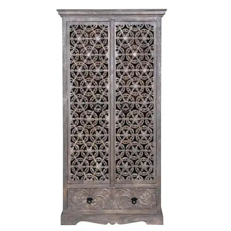 Maadze Mandolin 70.6 Armadio alto intagliato con ripiani e cassetti