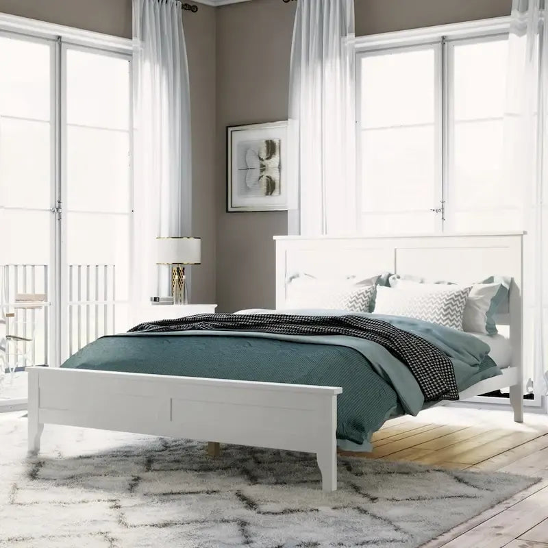 Letto a piattaforma completo in legno massello