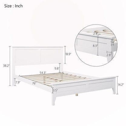 Letto a piattaforma completo in legno massello