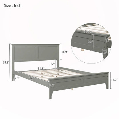 Letto a piattaforma completo in legno massello