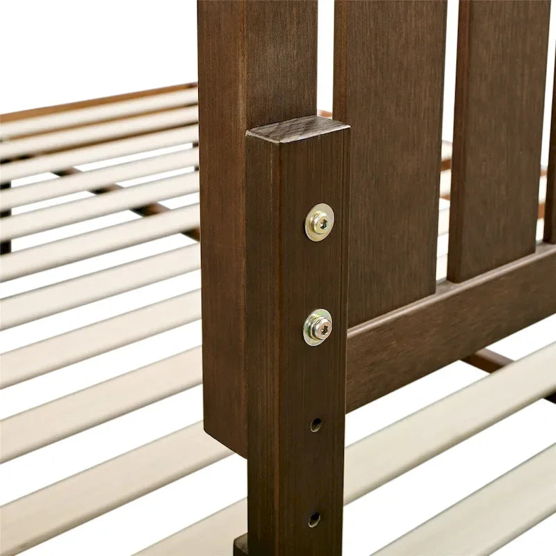 Letto a piattaforma in legno massello MUSEHOMEINC, stile moderno di metà secolo, con testiera regolabile in altezza per camera da letto, supporto a doghe in legno