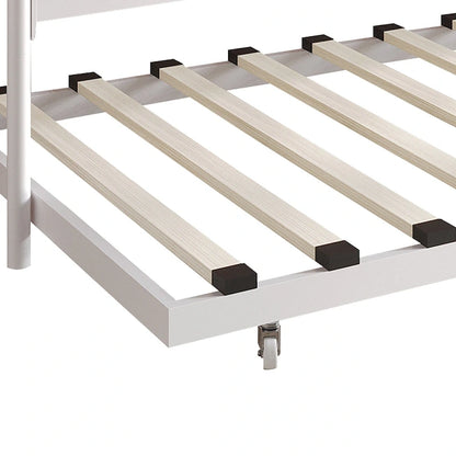 Divano letto matrimoniale classico vittoriano in metallo con rotelle CraftPorch