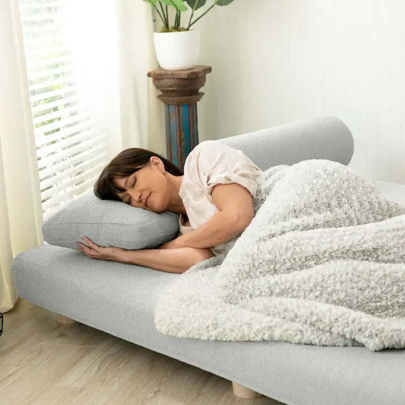 Jaxx Avida Daybed - Letto matrimoniale pieghevole - Premium Boucle: salotto elegante e moderno per ospiti che desiderano rilassarsi e pernottare