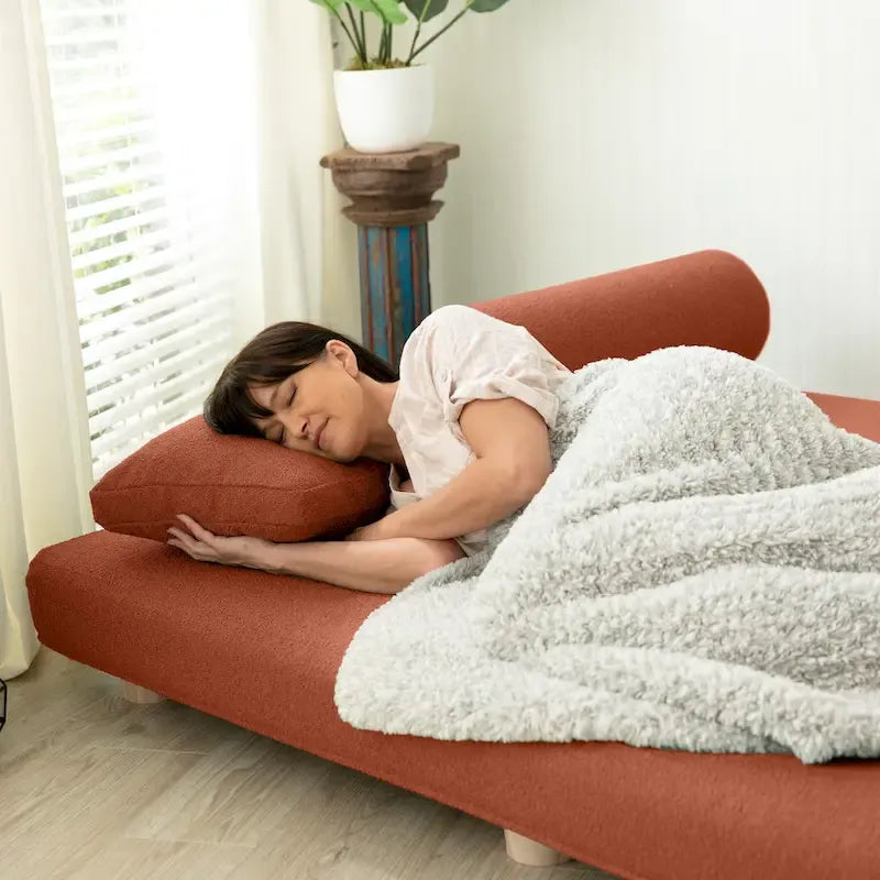 Jaxx Avida Daybed - Letto matrimoniale pieghevole - Premium Boucle: salotto elegante e moderno per ospiti che desiderano rilassarsi e pernottare