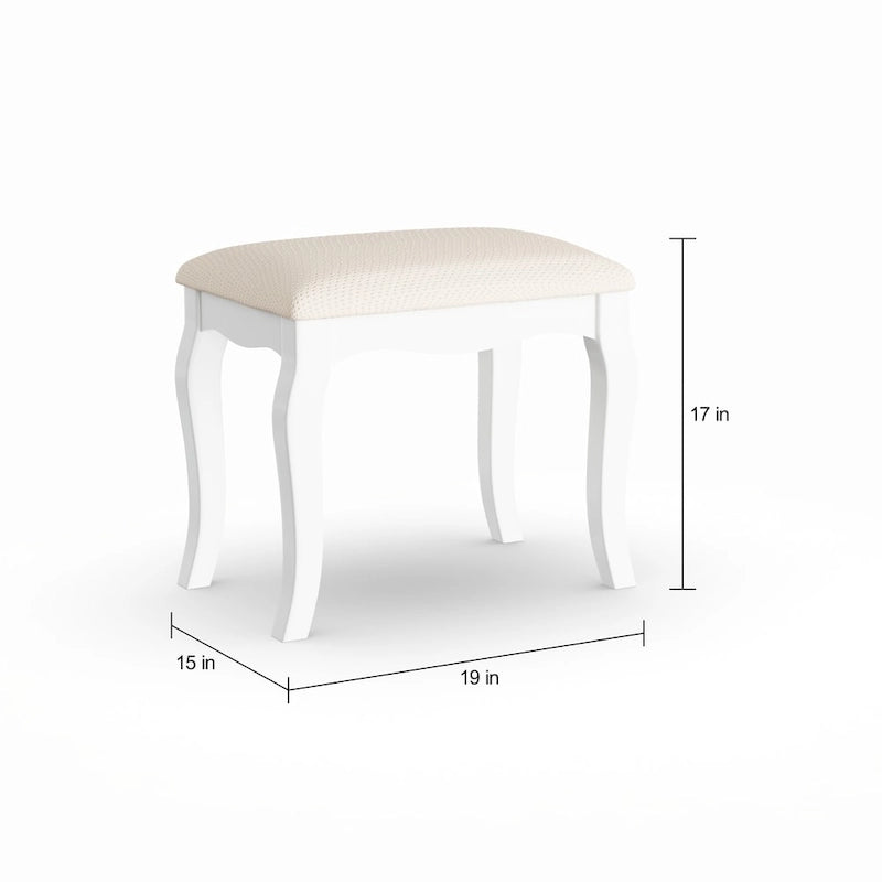 Set di tavolo da trucco e sgabello Roundhill Furniture Copper Grove Watt Wood