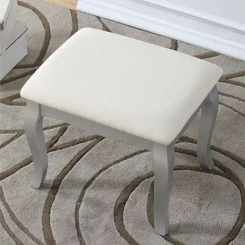 Set di tavolo da trucco e sgabello Roundhill Furniture Copper Grove Watt Wood