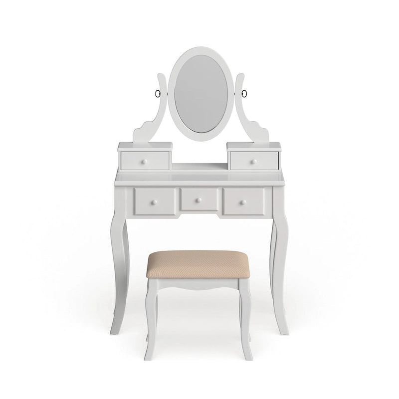 Set di tavolo da trucco e sgabello Roundhill Furniture Copper Grove Watt Wood