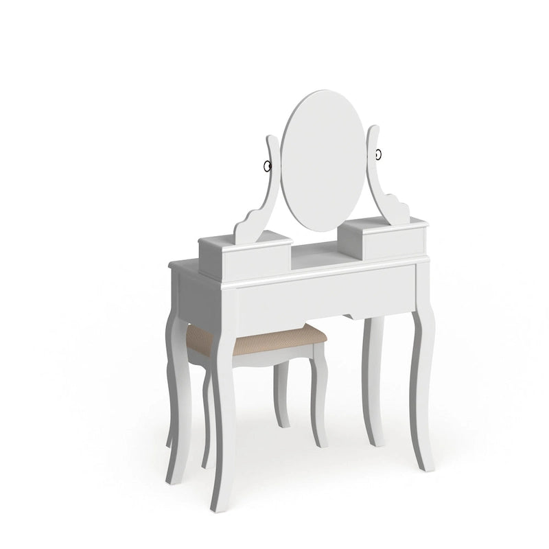 Set di tavolo da trucco e sgabello Roundhill Furniture Copper Grove Watt Wood