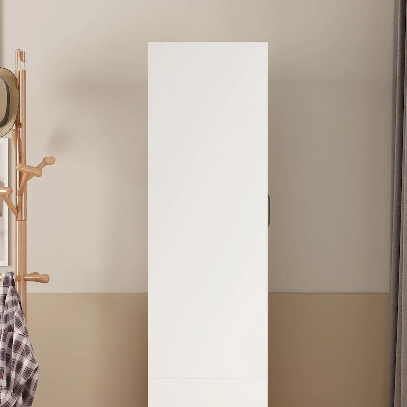 Armadio guardaroba con asta appendiabiti scalabile, specchio salvaspazio