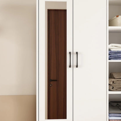 Armadio guardaroba con asta appendiabiti scalabile, specchio salvaspazio