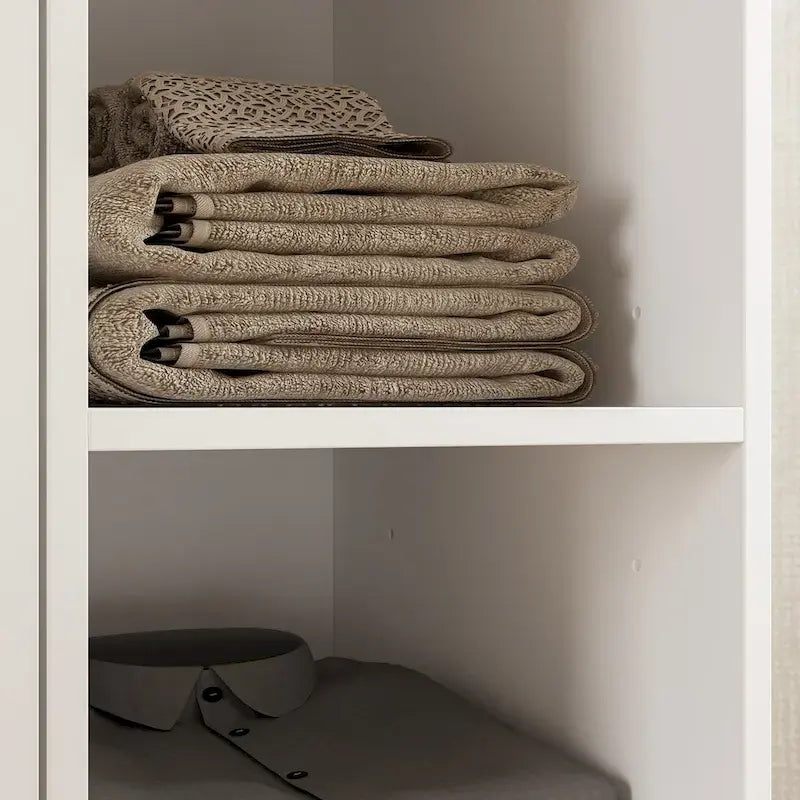 Armadio guardaroba con asta appendiabiti scalabile, specchio salvaspazio