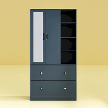 Armadio guardaroba con asta appendiabiti scalabile, specchio salvaspazio